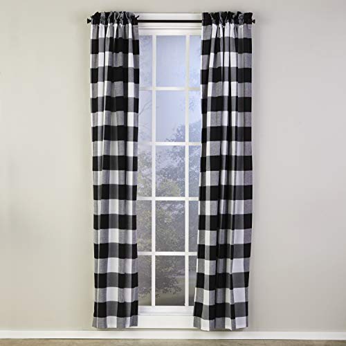 SKL HOME by Saturday Knight Ltd. Grandin Curtain Panel, 40x84, White/Black, W 40" x L 84" (1 Panels) - Image 2