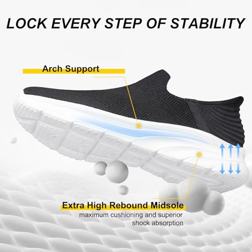 Image of BQQ Men's Slip-On Sneakers Lightweight Non Slip Walking & Workout Shoes Breathable Casual Tennis Shoes