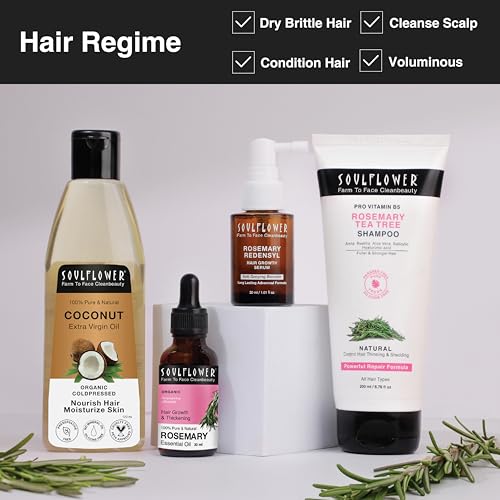 Image of Soulflower Extra Virgin Coconut Oil | Clinically Proven for Hair Growth, Moisturizer, Damage Repair, Anti-Frizz, Baby & Body Massage | 100% Pure, Ecocert Organic Certified, No Mineral Oil, 120ml