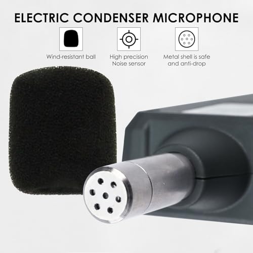 Dezibel-Messgerät Schallpegelmesser 30-130dB Handheld-Schallpegelmesser mit kapazitivem Mikrofonsensor HD-Hintergrundbeleuchtungsanzeige Lärmmesser Dezibelüberwachungstester
