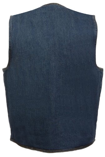 Image of Men's 100% Cotton Basic Denim Vest 3X (50) Blue