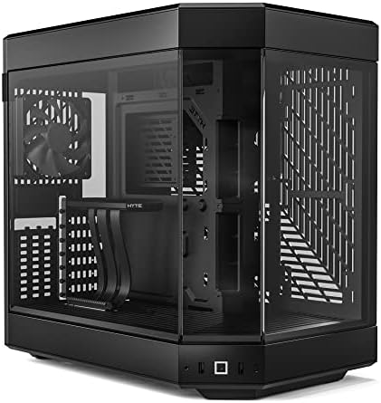 HYTE Y60 Modern Aesthetic Dual Chamber Panoramic Tempered Glass Mid-Tower ATX Computer Gaming Case with PCIE 4.0 Riser Cable Included, Black (CS-HYTE-Y60-B)