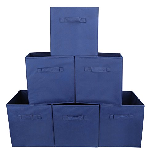 EZOWare Set of 6 Foldable Fabric Basket Bins, 10.5