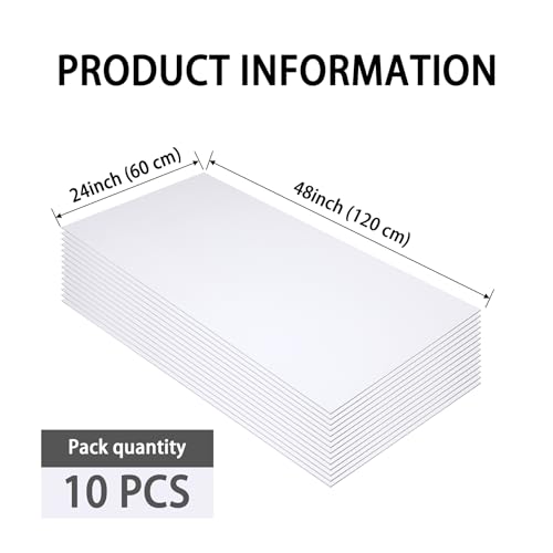 10-Pack White Ceiling Panel 4ft x 2ft (48in x 24in), Waterproof and Fireproof PVC Smooth Drop Ceiling Tile