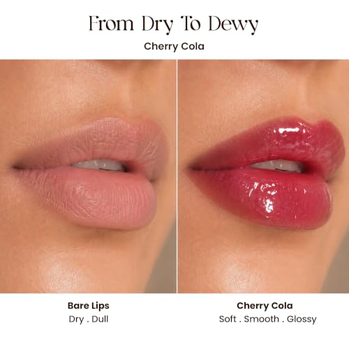Image of Milagro Beauty Gloss Lip Balm | Hydrating Glossy Lip Glaze Stick | Jojoba Oil & Shea Butter - Non-Sticky Shine, Peptide-Infused Formula (Cherry Cola)