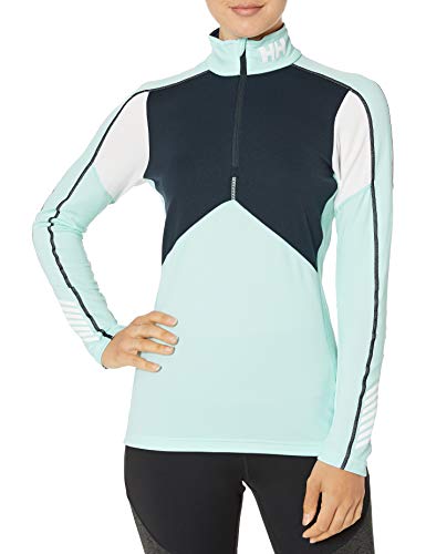 Helly Hansen Women's HH LIFA Active 1/2 Zip Lightweight 2-Layer Long-Sleeve Thermal Baselayer Top, 501 Blue Tint, Large