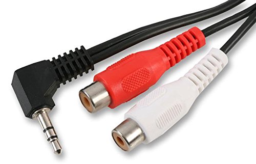 PRO SIGNAL PSG02716 3.5mm 90 Degree Stereo Jack Plug to 2x Phono (RCA) Sockets Lead, 1.8m Black