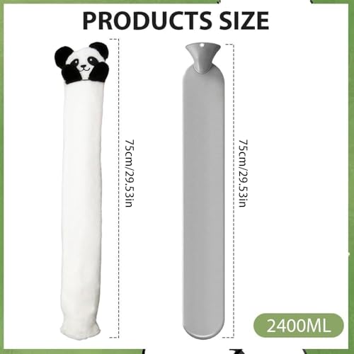 Bolsa de agua caliente de 2.4 L reutilizable con funda suave para uso corporal 2