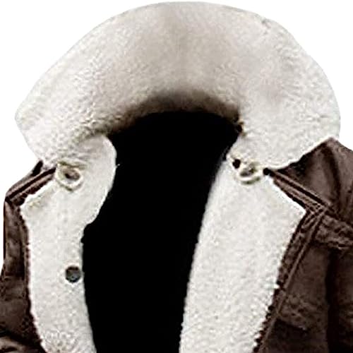 Chaqueta de cuero sintético para hombre talla 5X-Large marrón miniatura 3