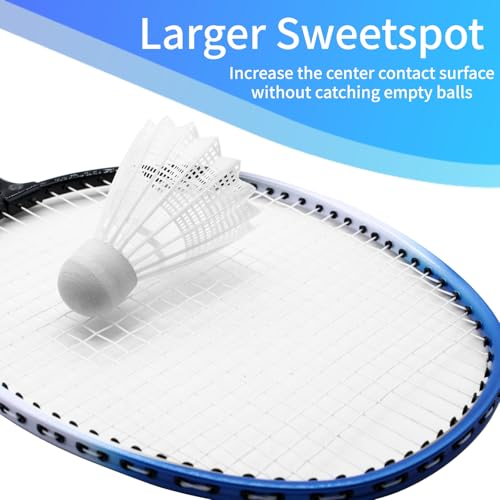 Magicorange Badminton Rackets Set of 4 for Outdoor Backyard Games, Including 4 Racquets,4 Shuttlecocks, 4 Replacement Grip Tapes & 1 Carry Bag (Blue+Red) by Magicorange - Image 5