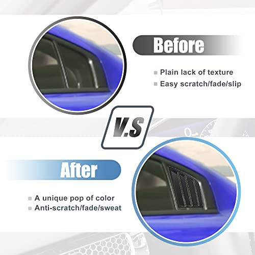X Autohaux 2Pcs For Dodge Charger 2011-2021 Rear Side Window Louvers Air Vent Scoop Streamline Shades Cover Exterior Decorative Matte Black #TOP3