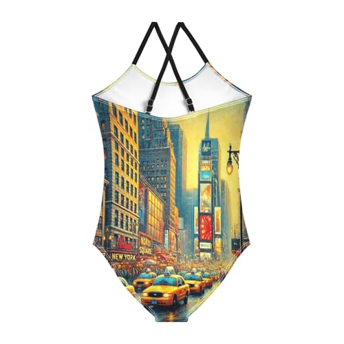 Street Scene Car Bathing Suits for Girls Kids Swimsuits Summer Beach One Piece Swimsuits Swimwear2