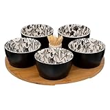 Matière : Grès Paris Prix Secret de Gourmet - Service Apéritif 7 Pièces White Floral 28cm Blanc