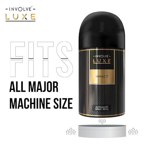 Image of Involve Luxe Impact Automatic Room Fresheners Refill Pack | 2200 Sprays Guaranteed | Lasts up to 60 days (225ml) | Automatic Home Fresheners | Long Lasting Fragrance