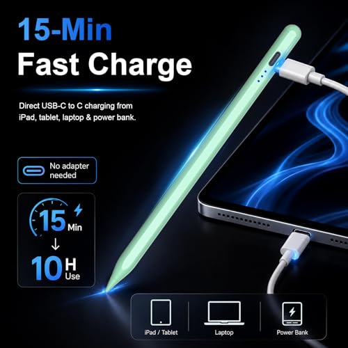 Image of HATOKU Stylus Pen for Apple iPad 2018-2026 for Note-Taking Drawing Green
