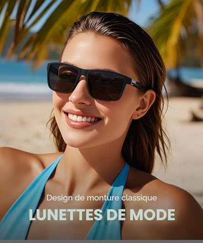 Lunettes de soleil polarisées en TR90, finitions légères et durables