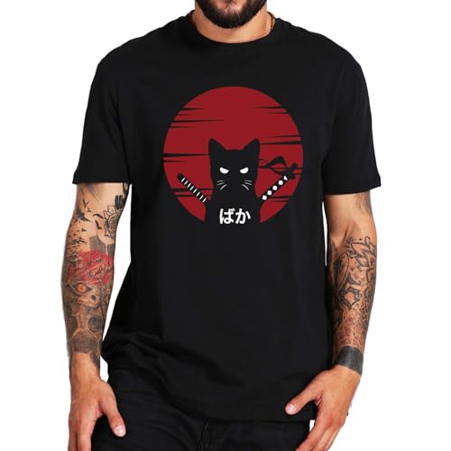 Camiseta divertida con gráficos para hombres y mujeres, camiseta de anime japonesa, Negro , S