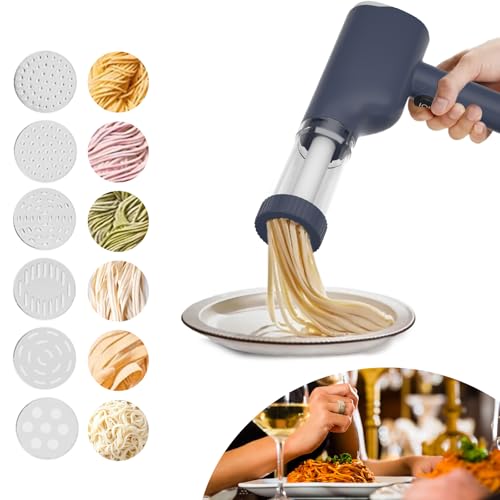 Machine à Pâtes électrique, Machine à Pâtes Portative Rechargeable avec 6 Modes pour La Maison ou Le Pique-nique