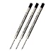 Schmidt P900 Parker Style Ballpoint Pen Refill, Fine Point, Black Ink, Pack of 3 (90017)