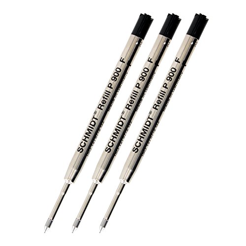 Recharge Schmidt P900 Parker style encre noire et pointe fine lot de 3 pour ecriture fluide