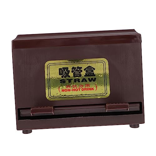 SOLUSTRE Straw Box Straw Storage Case Non-slip Base Adjustable Outlets for Restaurant Use