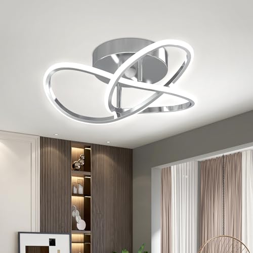 Catálogo para Comprar On-line Lamparas colgantes modernas Top 5. 44 Lámpara de Techo, Horkey Sputnik Candelabro moderno luz colgante, lámparas colgantes de montaje semi empotrado para dormitorio, comedor, cocina iluminación (Plateado)