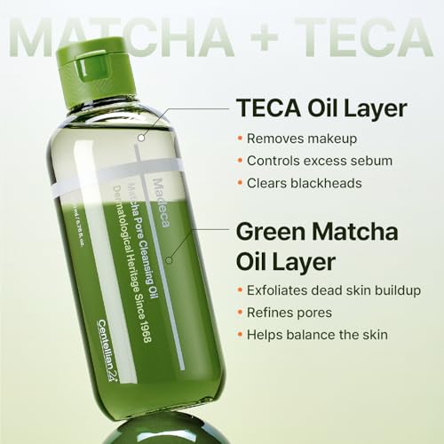 Image of CENTELLIAN 24 Madeca Matcha Cleansing Oil (6.76fl oz) - Two-Tone TECA & Jeju Matcha Deep Cleanser for Pores, Sebum & Blackheads, Waterproof Makeup Removal, Korean Skincare