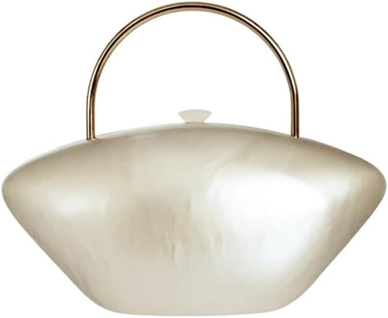 Cute Acrylic Shell Shaped Clutch Purse Small Evening Handbags for Women Wedding Party Prom CrossBody Bag