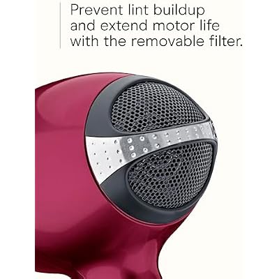 Infiniti PRO CONAIR Hair Dryer with Diffuser, Professional AC Motor, Tourmaline Ceramic Technology Blow Dryer, Includes Concentrator and Blowout Brush, Burgundy