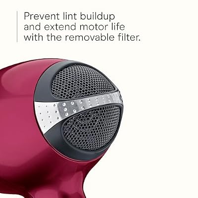 Infiniti PRO CONAIR Hair Dryer with Diffuser, Professional AC Motor, Tourmaline Ceramic Technology Blow Dryer, Includes Concentrator and Blowout Brush, Burgundy