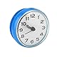 TOPINCN Wanduhr mit Saugnapf, Wasserdicht Rund Zubehör Uhr Mini Uhr Wasserdicht Miniatur Schlafzimmeruhr (Blau)