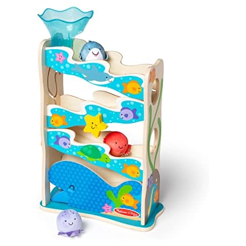 Melissa & Doug Rollables Wooden Ocean Slide Infant and Toddler Toy (5 Pieces) - FSC Certified Cover