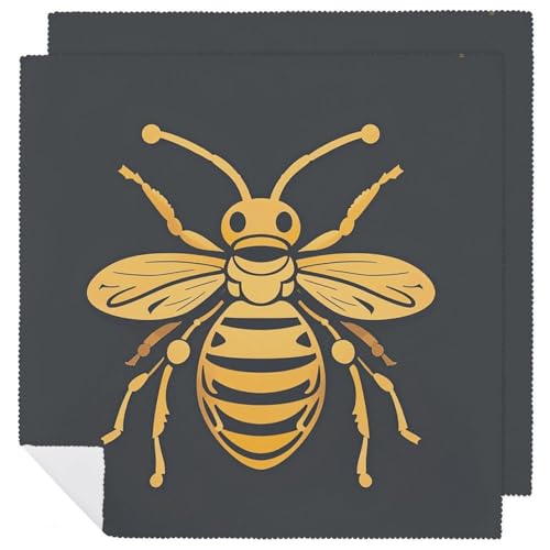 Servilletas de Tela con Patrón de Abeja Dorada Pack 6 miniatura 1