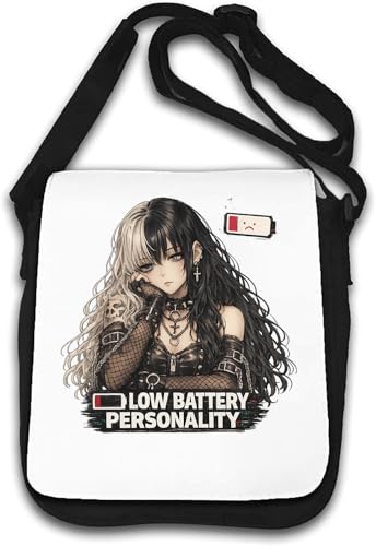 Image of Gothic girl with low energy Shoulder Bag White