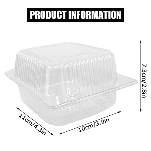 Waqiago 150 Pcs 5X5 Inch Plastic Clamshell Take Out Tray,Disposable Sturdy Hinged Loafcontainers,To Go Containers Disposable Takeout Box For Salads,Fruit,Hamburgers,Sandwiches,Cupcake #TOP1