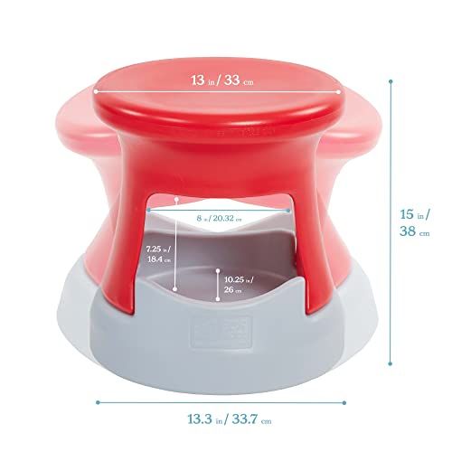 Image of ECR4Kids Active Storage Wobble Stool, 15in Seat Height, Childrens Furniture, Red /Light Grey