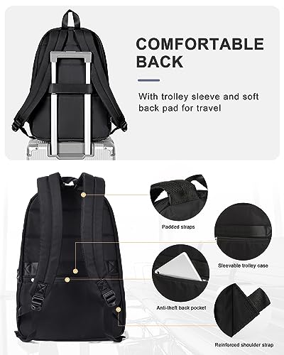 Image of Sports Backpack for Men Women Work Commuter Causal Daypack Hiking Gym Workout Backpack with Shoes Compartment Water Reisistant Black