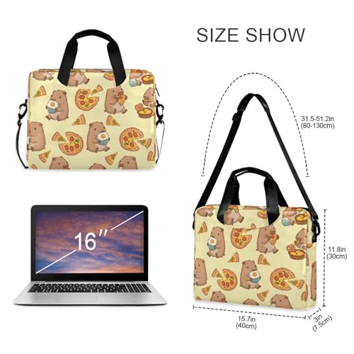Bolso maletín para laptop con diseño Pizza Capybara miniatura 5