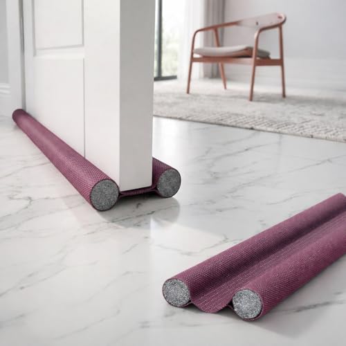 Image of Door Draft Stopper PVC Size 39Inch | Under Door Dust & Noise Blocker | Cold & Heat Insulation Strip | Door Gap Sealer for Home Doors & Windows | Easy Install | Red | Pack of 1