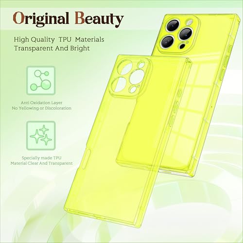Coque iPhone 15 Pro antichoc jaune transparente, cadeau idéal pour filles - 2