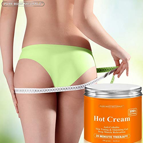 Pure Body Naturals Hot Cream, for Cellulite and Muscle Relaxation, 8.8 Ounce