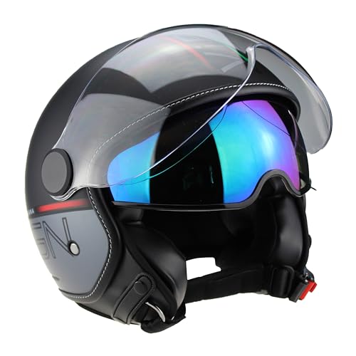Casco Abierto para Moto ViPER RSV19 Scooter Jet con Visera Solar Hombres Mujeres 3