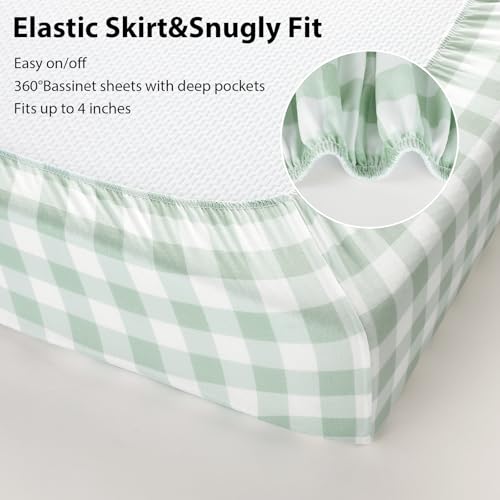 Image of Bassinet Sheets Boy 33 inchx20 inch Compatible with Baby Delight,Newton,Dream On Me,Angelbliss,Maxi Cosi,Airclub,Harppa,Ezebaby Bedside Rectangle Bassinet Mattress, Soft Stretchy Microfiber