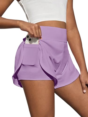 OEBLD Girls Athletic Shorts High Waisted 2 in 1 Kids Workout Running Volleyball Soccer Shorts with Liner2