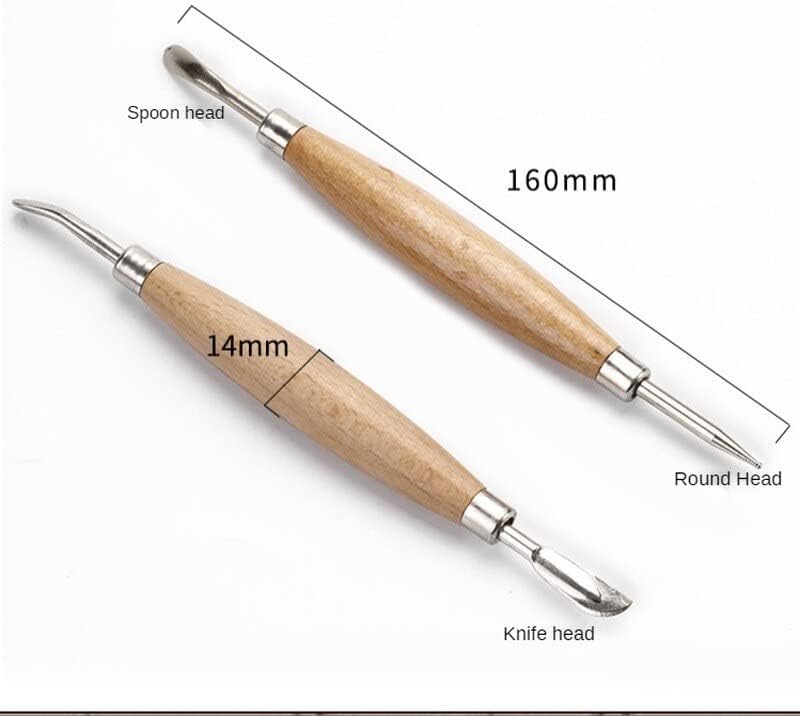 2pcs/set Leather sculpture pressure wiper carving Embossin modeling tool double head stamping edge craft tools - (Color: two pieces set)