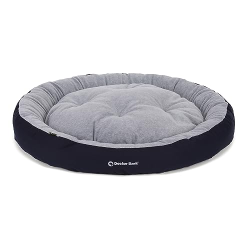 Doctor Bark Hundekorb Mittelgroße Hunde, Hundebett Weich, Rund, Flauschig - Kuscheliges Hundenest mit Wendekissen Fleece/Baumwolle - GreenLabel Hunde Bett (M - 60x50 cm, Königsblau)