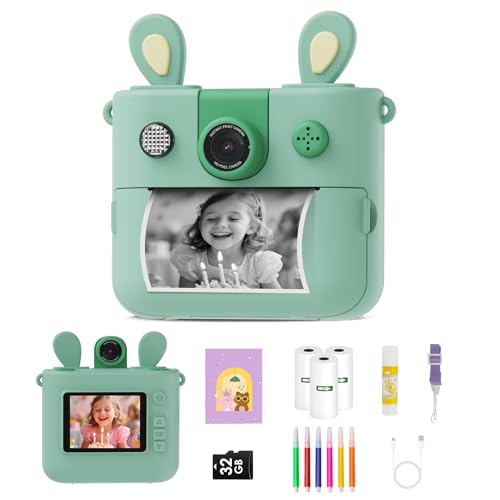 Image of ORGSTA Kids Instant Print Camera for Boys and Girls 1080P HD Toddler Digital Camera with 3 Rolls Print Paper&32G Card, Christmas Birthday Gift Toys for Age 3-16 Kids Portable Travel Digital Camera Toy