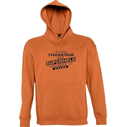 Blouson à capuche ich bin plâtrier orange XXL pour le chantier