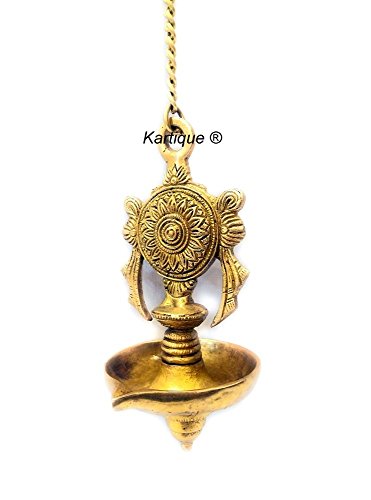 Kartique Brass Diya In Traditional Design Brass Hanging Diya