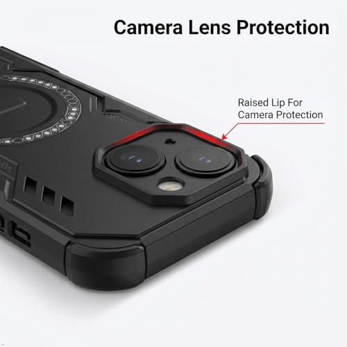 Image of ShieldTech Back Cover Case for Apple iPhone 14 Plus | 360 Protection Mobile Phone Case Mag-Safe | Camera Protection | i Phone 14 Plus Back Cover | iPhone 14Plus - Black TPU+PC